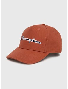 Pamučna kapa sa šiltom Champion boja: smeđa, s aplikacijom