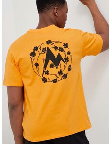 Pamučna majica Marmot boja: žuta, s tiskom