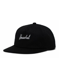 Kapa sa šiltom Herschel 1218-0001-OS Embroidery boja: crna, s aplikacijom