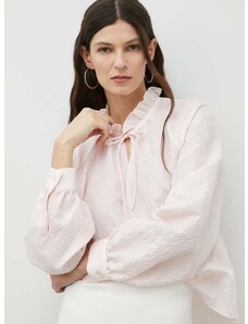 Bluza Samsoe Samsoe za žene, boja: ružičasta, glatka