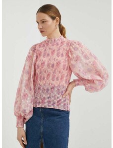 Bluza Bruuns Bazaar za žene, boja: ružičasta, s uzorkom