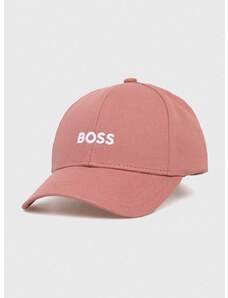 Pamučna kapa sa šiltom BOSS boja: ružičasta, s aplikacijom