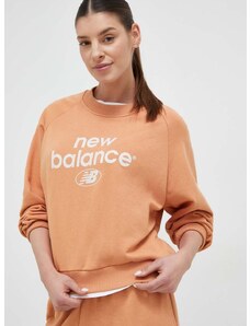 Dukserica New Balance za žene, boja: narančasta, s tiskom, WT31508SEI-SEI