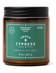 Gentlemen's Hardware Mirisna svijeća od sojinog voska Gentelmen's Hardware Smoke & Cypress 227 g