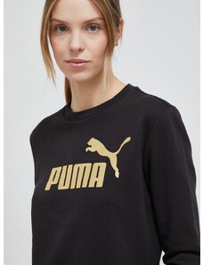 Dukserica Puma za žene, boja: crna, s uzorkom