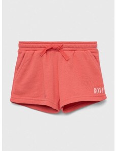 Dječje kratke hlače Roxy boja: narančasta, glatki materijal, podesivi struk
