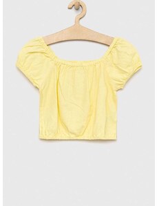 Dječja lanena bluza GAP boja: žuta, glatka