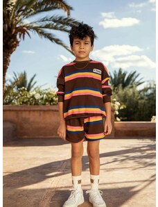 Dječje pamučne kratke hlače Mini Rodini boja: smeđa, s uzorkom
