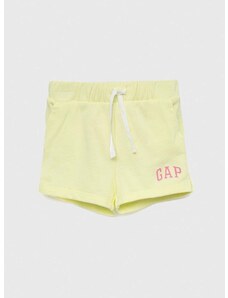 Dječje kratke hlače GAP boja: žuta, s tiskom, podesivi struk