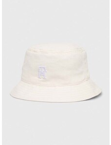Pamučni šešir Tommy Hilfiger boja: bijela, pamučni