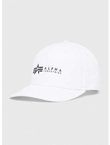 Pamučna kapa Alpha Industries boja: bijela, s tiskom, 126912.09-White