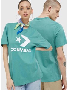 Pamučna majica Converse boja: tirkizna, s tiskom