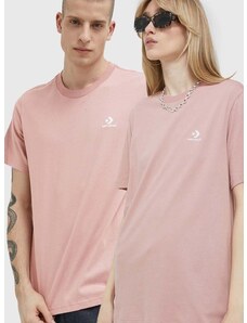 Pamučna majica Converse boja: ružičasta, glatki model