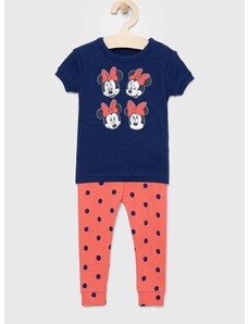 Dječja pamučna pidžama GAP x Disney boja: tamno plava, s uzorkom