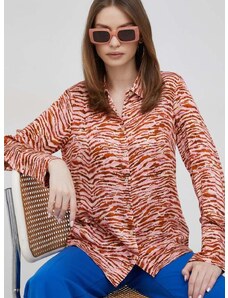 Košulja Sisley za žene, boja: ružičasta, regular, s klasičnim ovratnikom