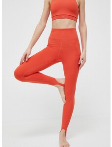 Tajice za jogu 4F boja: narančasta, glatki materijal