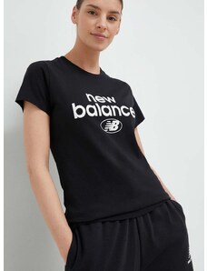 Pamučna majica New Balance boja: crna, WT31507BK-7BK