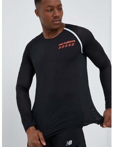Majica dugih rukava za trčanje New Balance Accelerate Pacer boja: crna, s tiskom