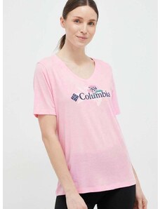 Majica kratkih rukava Columbia za žene, boja: ružičasta