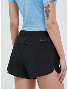 Sportske kratke hlače Columbia Hike za žene, boja: crna, glatki materijal, visoki struk