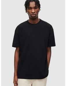 Pamučna majica AllSaints boja: crna, s tiskom