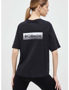 Majica kratkih rukava Columbia North Cascades za žene, boja: crna