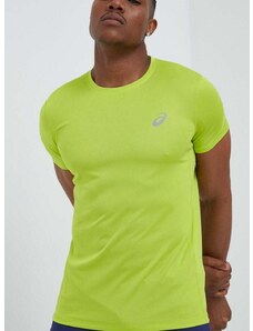 Majica kratkih rukava za trčanje Asics Core boja: zelena, glatki model