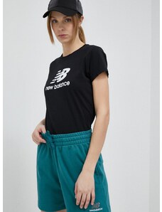 Pamučna majica New Balance boja: crna, WT31546BK-6BK