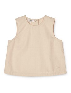 Pamučna bluza za bebe Liewood boja: bež, glatka