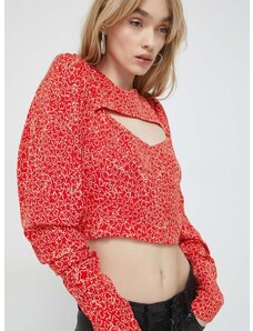 Bluza Rotate za žene, boja: crvena, s uzorkom