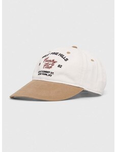 Pamučna kapa sa šiltom Abercrombie & Fitch boja: bež, s tiskom
