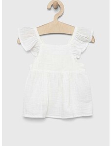Dječja pamučna bluza GAP boja: bijela, glatka
