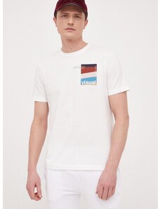 Pamučna majica United Colors of Benetton boja: bijela, s uzorkom
