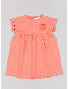 Pamučna haljina za bebe zippy boja: narančasta, mini, oversize