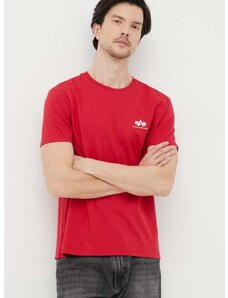 Pamučna majica Alpha Industries boja: crvena, s tiskom, 188505.328-SpeedRed