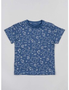 Dječja pamučna majica kratkih rukava zippy boja: tamno plava, s tiskom