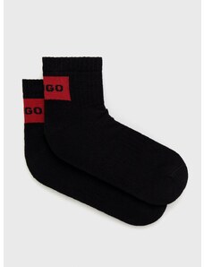 Čarape HUGO 2-pack za muškarce, boja: crna