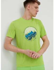 Sportska majica kratkih rukava Jack Wolfskin Hiking boja: zelena, s tiskom