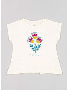 Dječja pamučna majica kratkih rukava zippy boja: bež