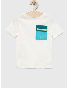 Dječja pamučna majica kratkih rukava GAP boja: bijela, s aplikacijom