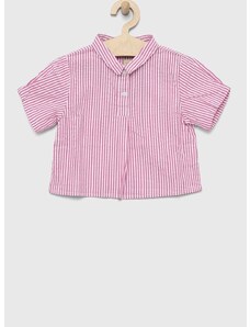 Dječja pamučna košulja United Colors of Benetton boja: ružičasta
