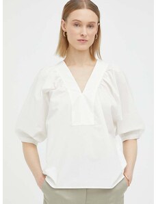 Pamučna majica By Malene Birger za žene, boja: bijela, glatka