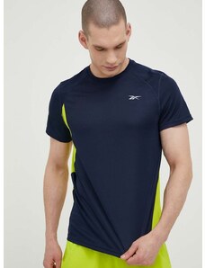 Majica kratkih rukava za trčanje Reebok boja: tamno plava, s uzorkom
