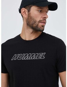 Majica kratkih rukava za trening Hummel Callum boja: crna, s tiskom