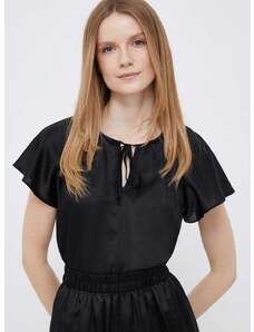 Bluza s dodatkom svile Dkny boja: crna, glatka