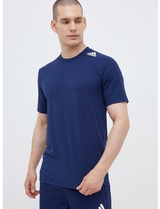 Majica kratkih rukava za trening adidas Performance Designed for Training boja: tamno plava, glatki model