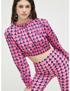 Bluza Love Moschino za žene, boja: ružičasta, s uzorkom
