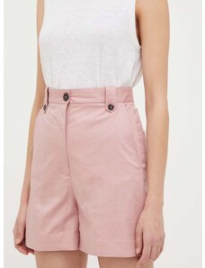 Kratke hlače PS Paul Smith za žene, boja: ružičasta, glatki materijal, visoki struk