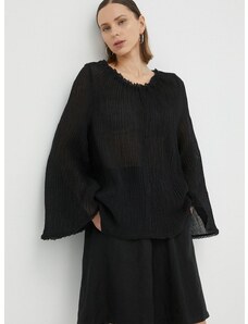 Bluza By Malene Birger za žene, boja: crna, glatka