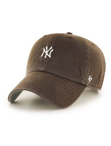 Pamučna kapa sa šiltom 47 brand MLB New York Yankees boja: smeđa, s aplikacijom
